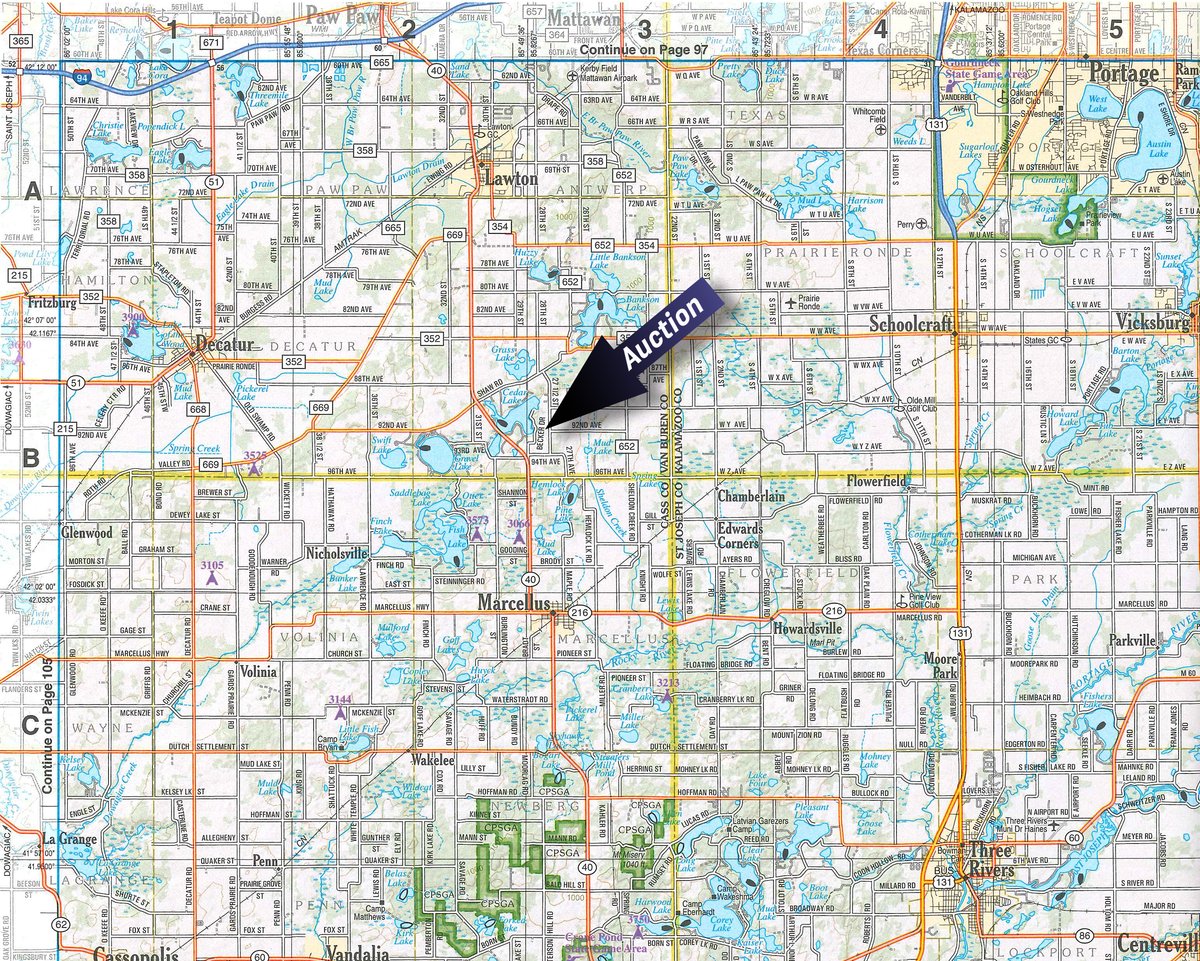 Area map - FARM EQUIPMENT AUCTION IN VAN BUREN COUNTY, MICHIGAN